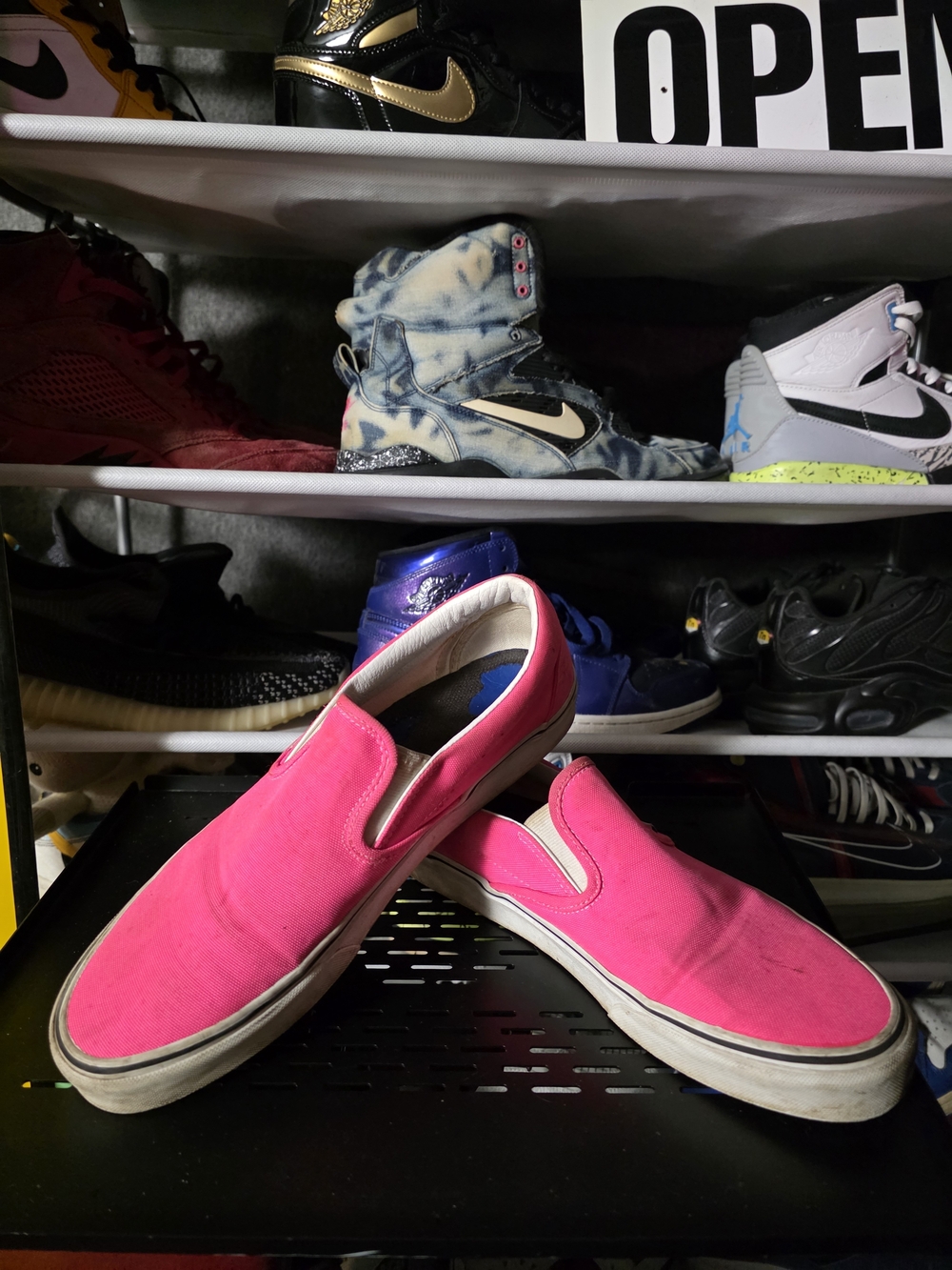 🔥 Vans Men Size 10 Pink Slip-On Canvas Loafers SkaterBoy!